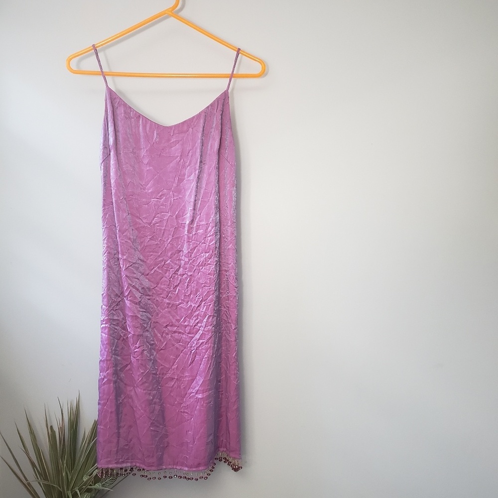 90s Vintage NWT Iridescent pink shift dress 7